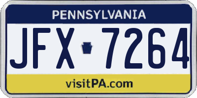 PA license plate JFX7264