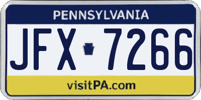PA license plate JFX7266