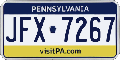 PA license plate JFX7267