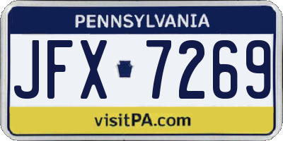 PA license plate JFX7269