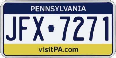 PA license plate JFX7271