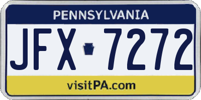 PA license plate JFX7272