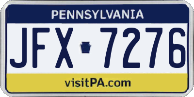 PA license plate JFX7276