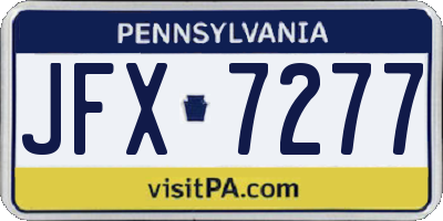 PA license plate JFX7277