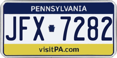 PA license plate JFX7282