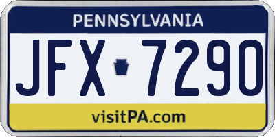 PA license plate JFX7290