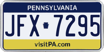 PA license plate JFX7295