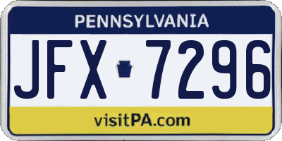 PA license plate JFX7296