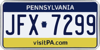 PA license plate JFX7299