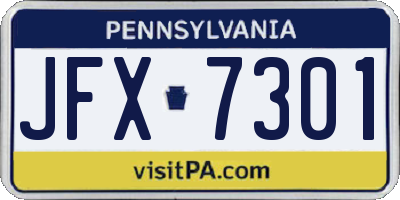 PA license plate JFX7301