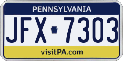 PA license plate JFX7303