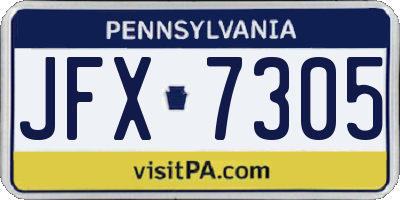 PA license plate JFX7305
