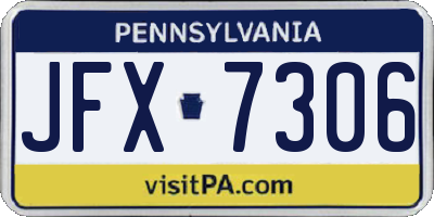 PA license plate JFX7306