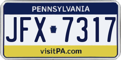PA license plate JFX7317