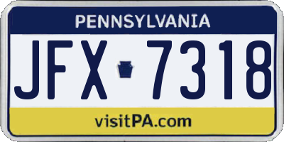 PA license plate JFX7318