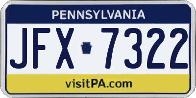 PA license plate JFX7322