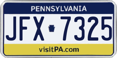 PA license plate JFX7325