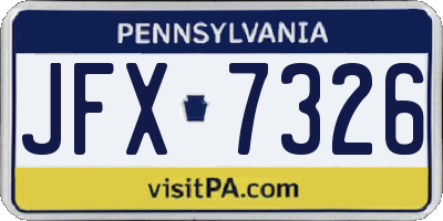 PA license plate JFX7326