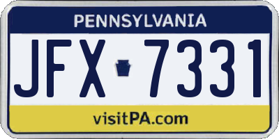 PA license plate JFX7331