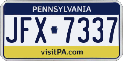 PA license plate JFX7337