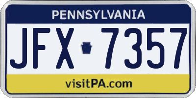 PA license plate JFX7357