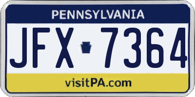 PA license plate JFX7364
