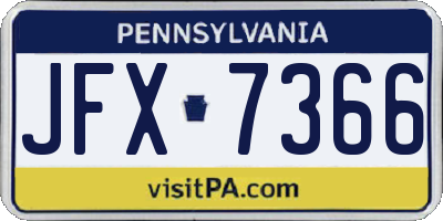 PA license plate JFX7366