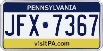 PA license plate JFX7367