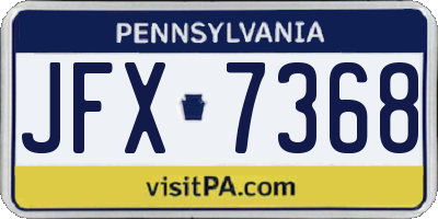 PA license plate JFX7368