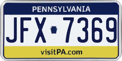 PA license plate JFX7369