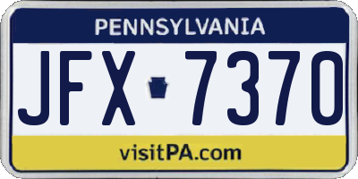 PA license plate JFX7370