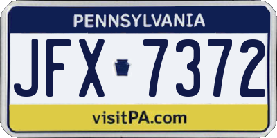 PA license plate JFX7372