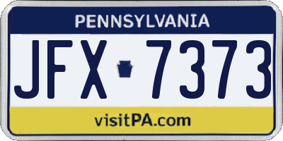 PA license plate JFX7373