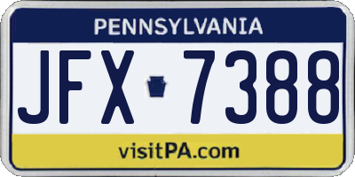 PA license plate JFX7388