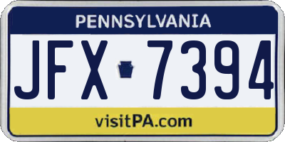 PA license plate JFX7394