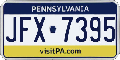 PA license plate JFX7395