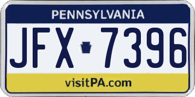 PA license plate JFX7396