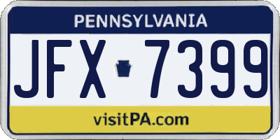 PA license plate JFX7399