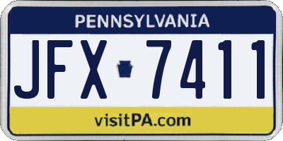 PA license plate JFX7411
