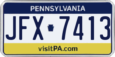 PA license plate JFX7413