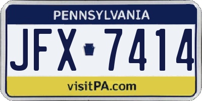 PA license plate JFX7414