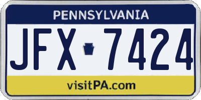 PA license plate JFX7424