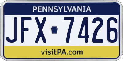 PA license plate JFX7426