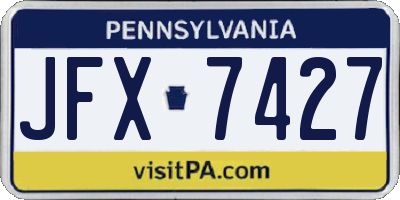 PA license plate JFX7427