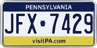 PA license plate JFX7429