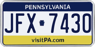 PA license plate JFX7430