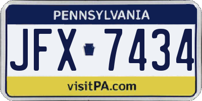 PA license plate JFX7434