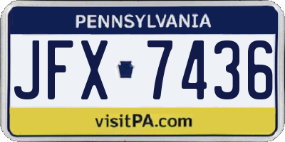 PA license plate JFX7436