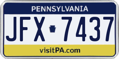 PA license plate JFX7437