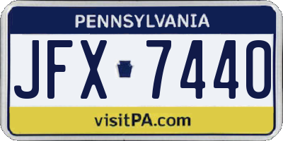 PA license plate JFX7440